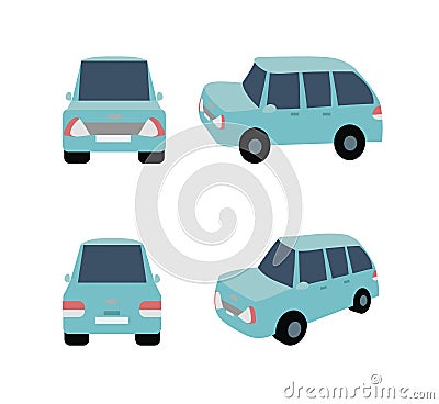 Blue minivan car Stock Photo